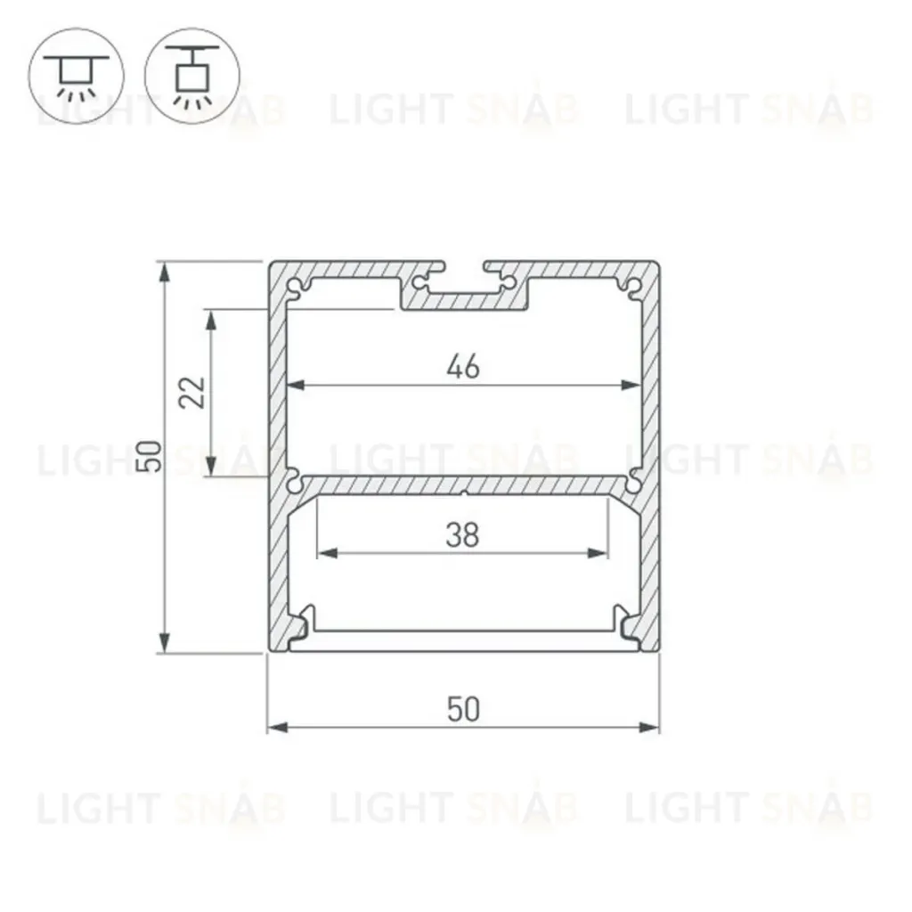 Алюминиевый профиль Arlight SL-Line-5050-3000 Black 036255 036255