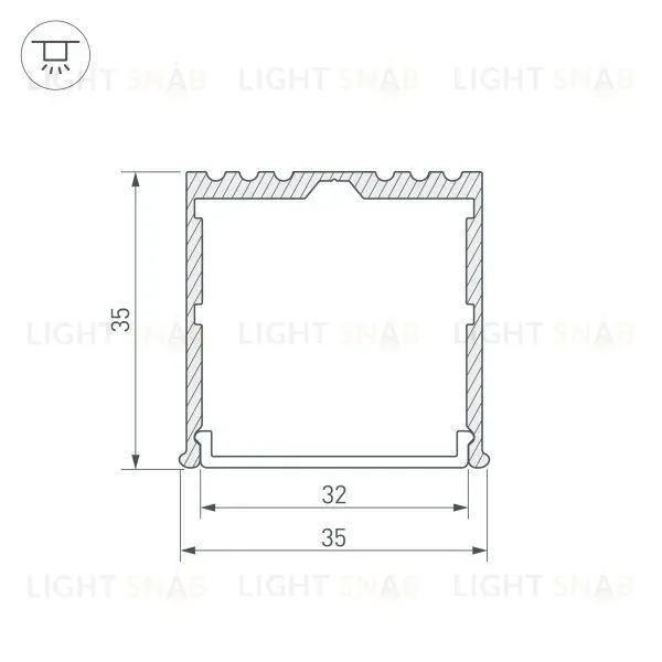 Алюминиевый профиль Arlight ARH-Power-W35-3000 Anod 036136 036136