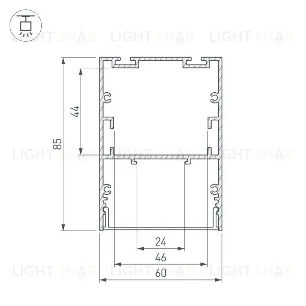 Алюминиевый профиль Arlight ARH-Line-6085-3000 Black 036138 036138