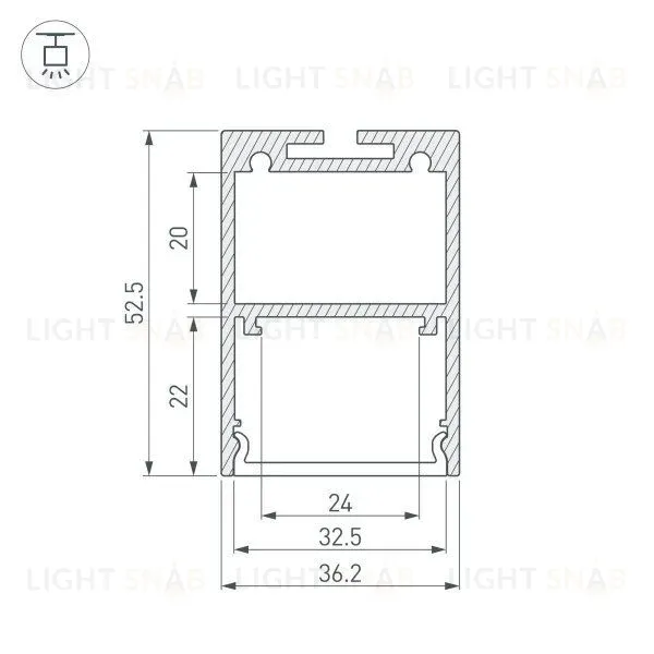 Алюминиевый профиль Arlight ARH-Line-3750A-3000 Anod 036137 036137