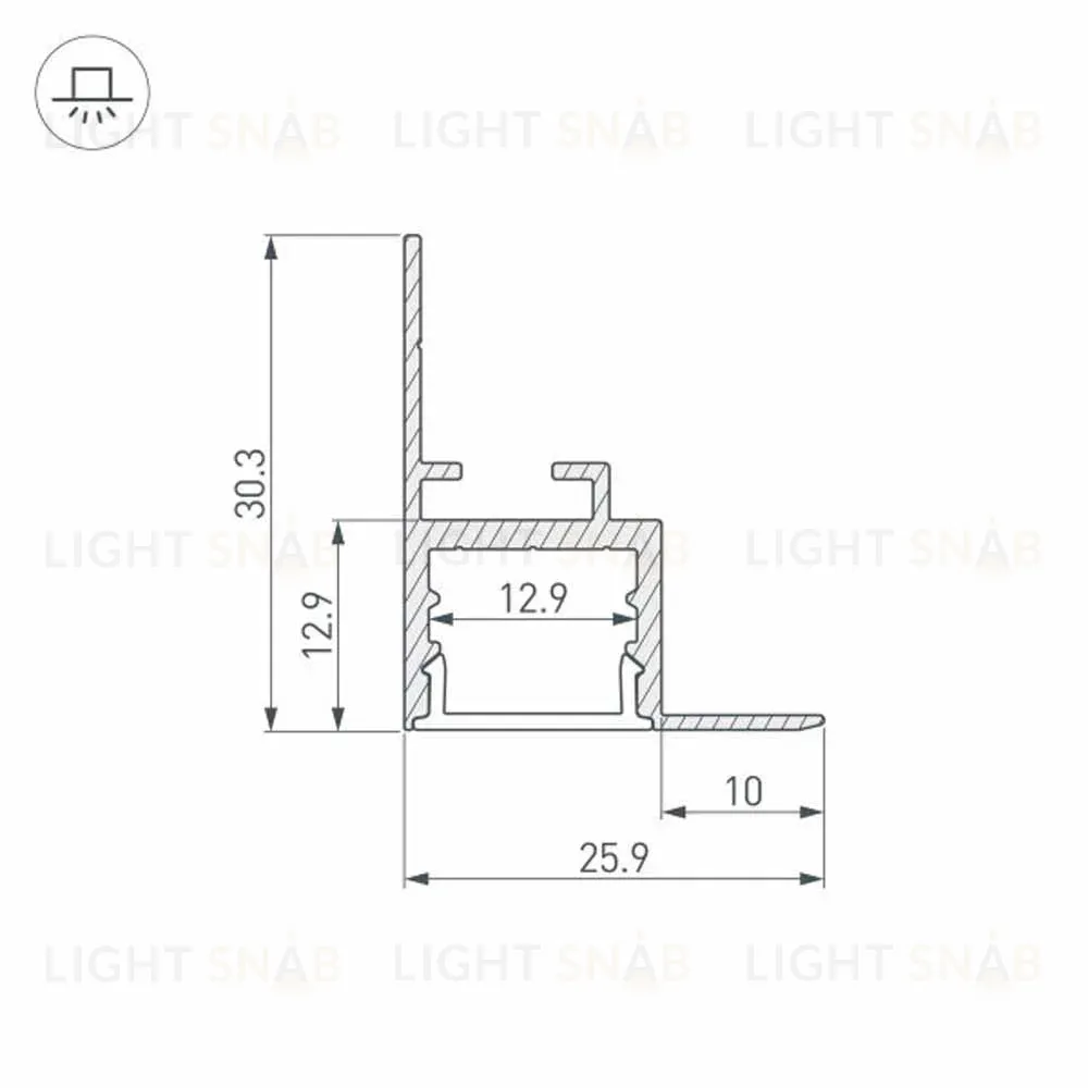 Алюминиевый профиль Arlight ARH-Ceil-S16-2000 Anod 034977 034977