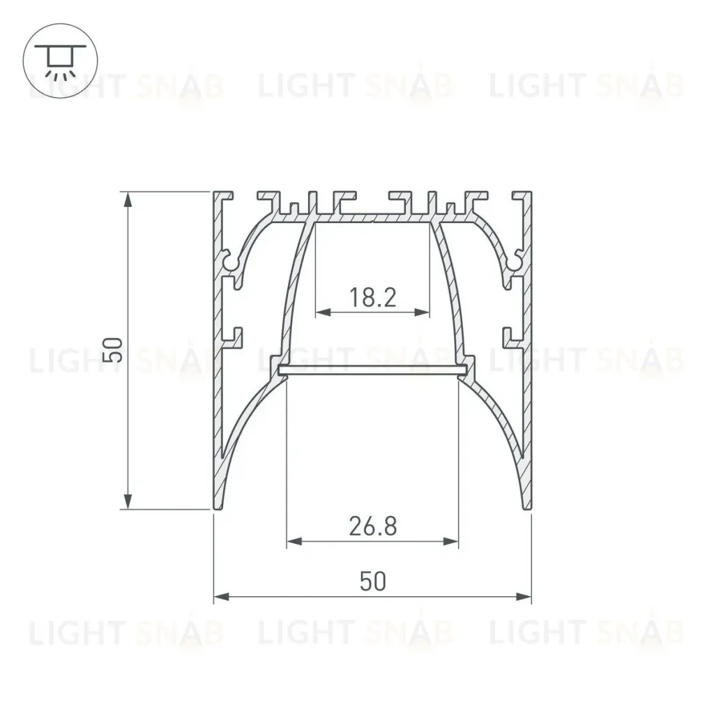 Алюминиевый профиль Arlight ARH-Line-5050-Comfort-2000 Anod 036353 036353