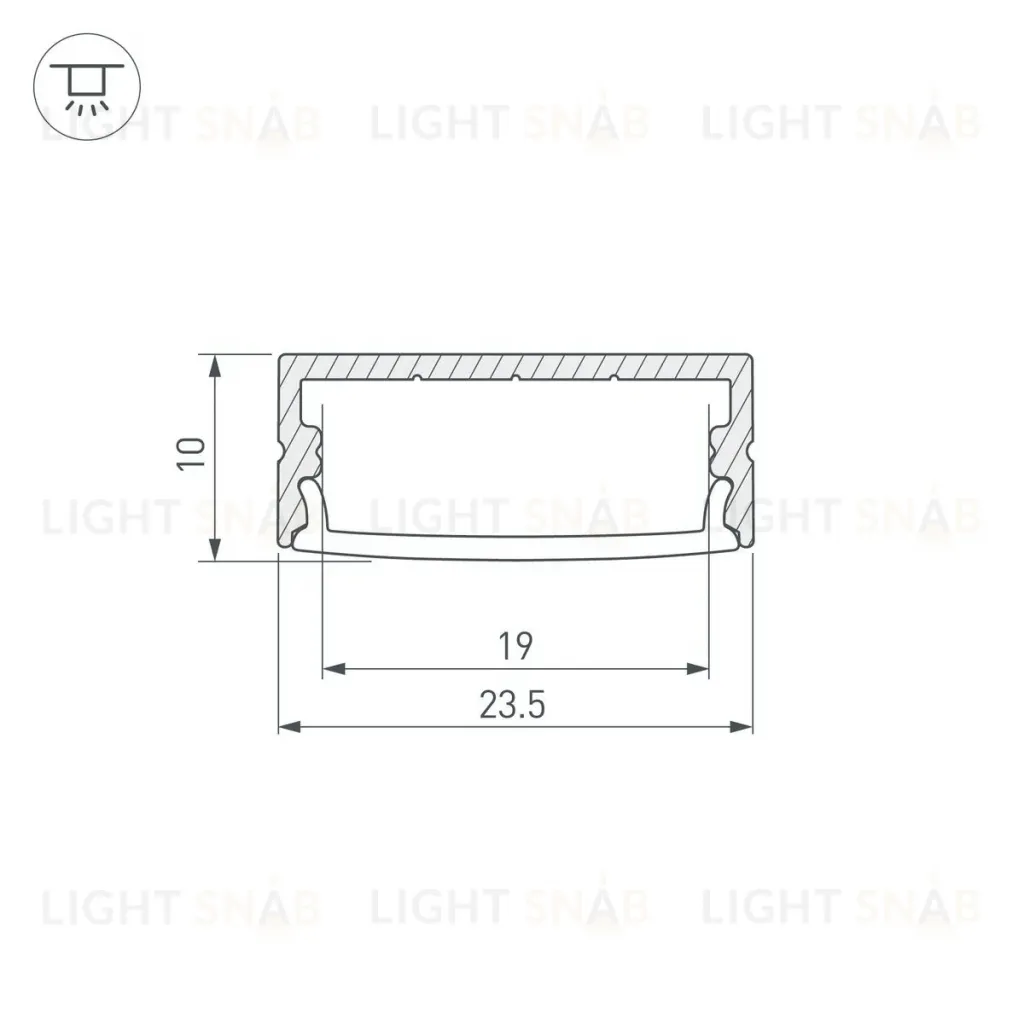 Алюминиевый профиль с экраном Arlight ARH-Wide-H10-2000 Anod+Opal 036768 036768
