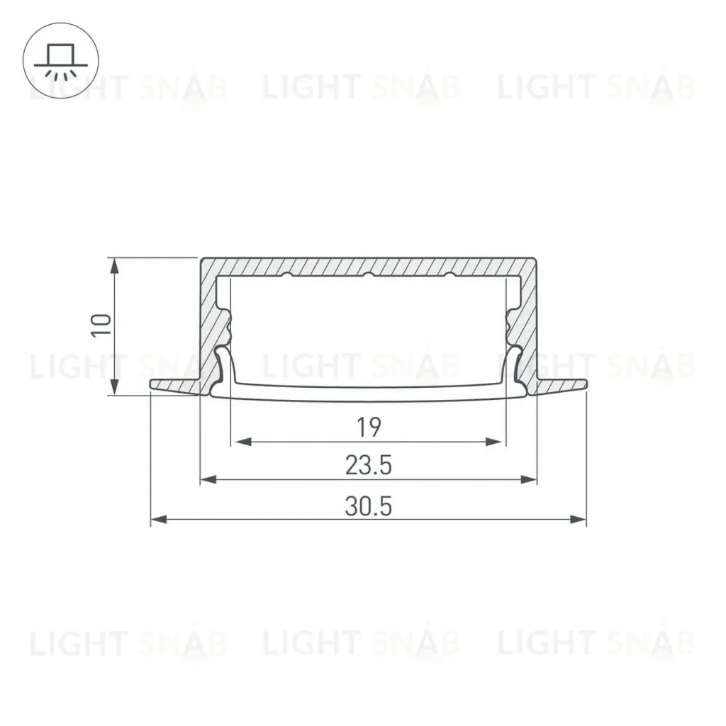 Алюминиевый профиль с экраном Arlight ARH-Wide-F-H10-2000 Anod+Opal 036769 036769