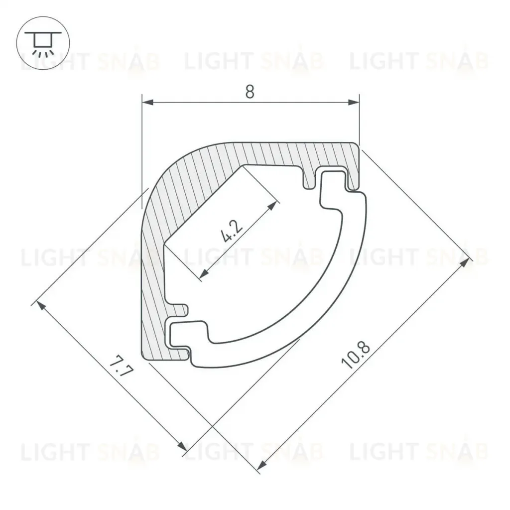 Алюминиевый профиль Arlight ARH-Kant-H8-2000 Anod 036323 036323