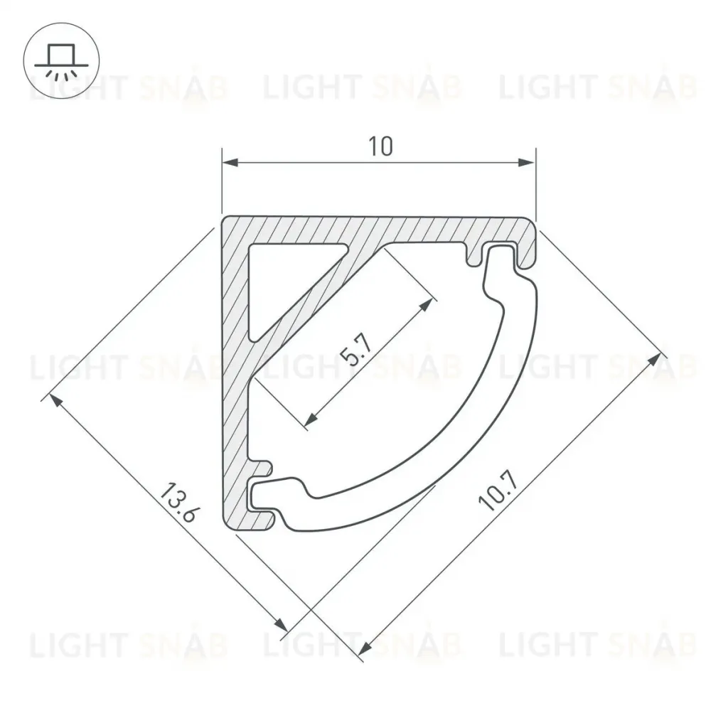 Алюминиевый профиль Arlight ARH-Kant-H10-2000 Anod 036321 036321