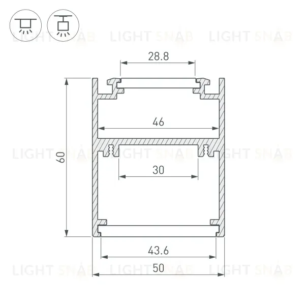 Алюминиевый профиль Arlight SL-ARC-5060-Line-2500 White 032689 032689