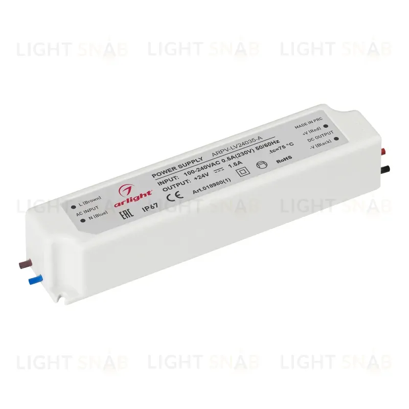 Блок питания Arlight ARPV-LV24035-A (24V, 1.5A, 35W) 018980(1) 018980(1)