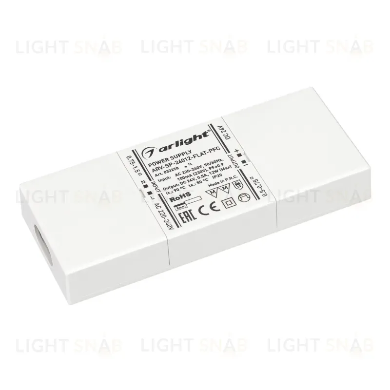 Блок питания Arlight ARV-SP-24012-Flat-PFC (24V, 0.5A, 12W) 033258 033258