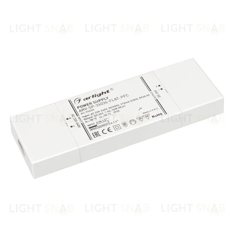 Блок питания Arlight ARV-SP-24036-Flat-PFC (24V, 1.5A, 36W) 033260 033260