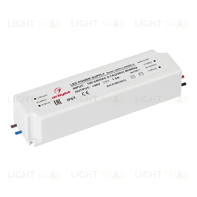 Блок питания Arlight ARPV-LV48060-A (48V, 1.3A, 60W) 019010(1) 019010(1)