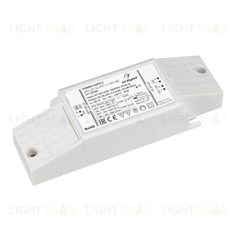 Блок питания Arlight ARJ-SP-34-PFC-1-10V-INS (34W, 500-800mA) 027584 027584