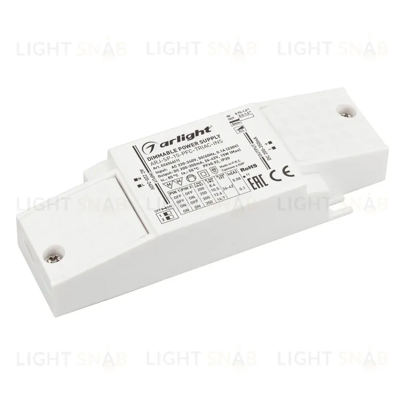 Блок питания Arlight ARJ-SP-15-PFC-Triac-INS (15W, 26-42V, 0.2-0.35A) 026046(1) 026046(1)
