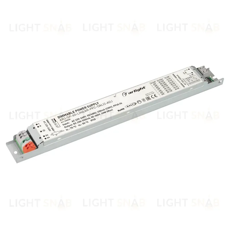 Блок питания Arlight ARJ-SP-60-Linear-PFC-DALI2-ADJ (60W, 80-300V, 0.2-0.5A) 035535 035535