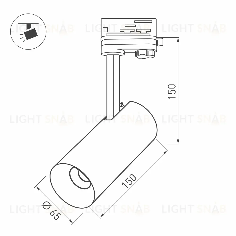 Трековый светильник Arlight SP-Polo-Track-Leg-R65-8W Day4000 027468 027468