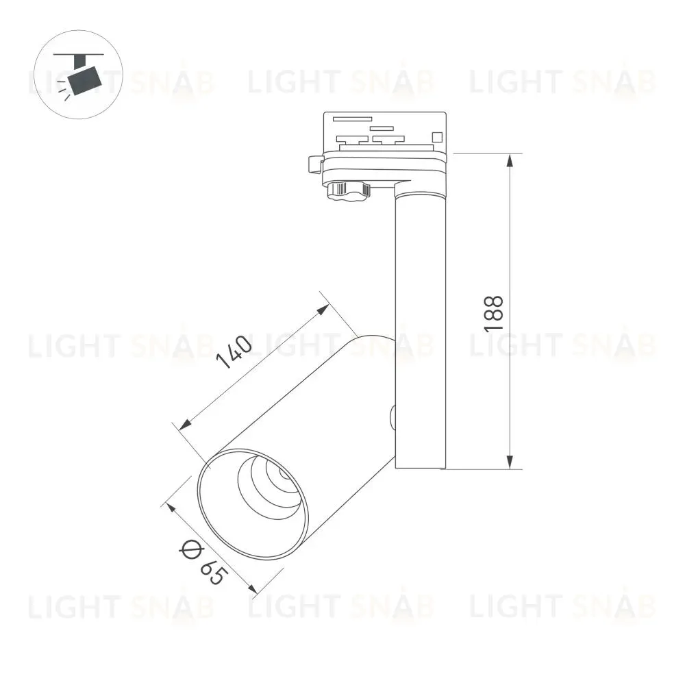Трековый светильник Arlight SP-Polo-Track-Pipe-R65-8W Day4000 027486 027486