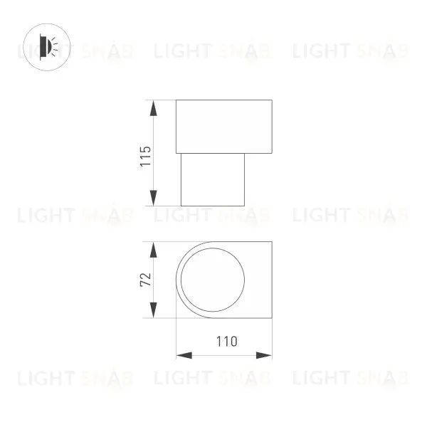 Настенный светильник Arlight SP-Spicy-Wall-S115x72-6W Day4000 033848 033848