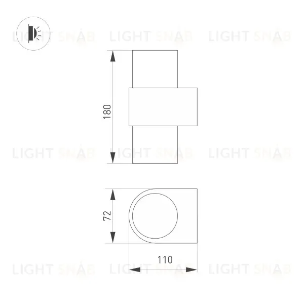 Настенный светильник Arlight SP-Spicy-Wall-Twin-S180x72-2x6W Day4000 033264 033264