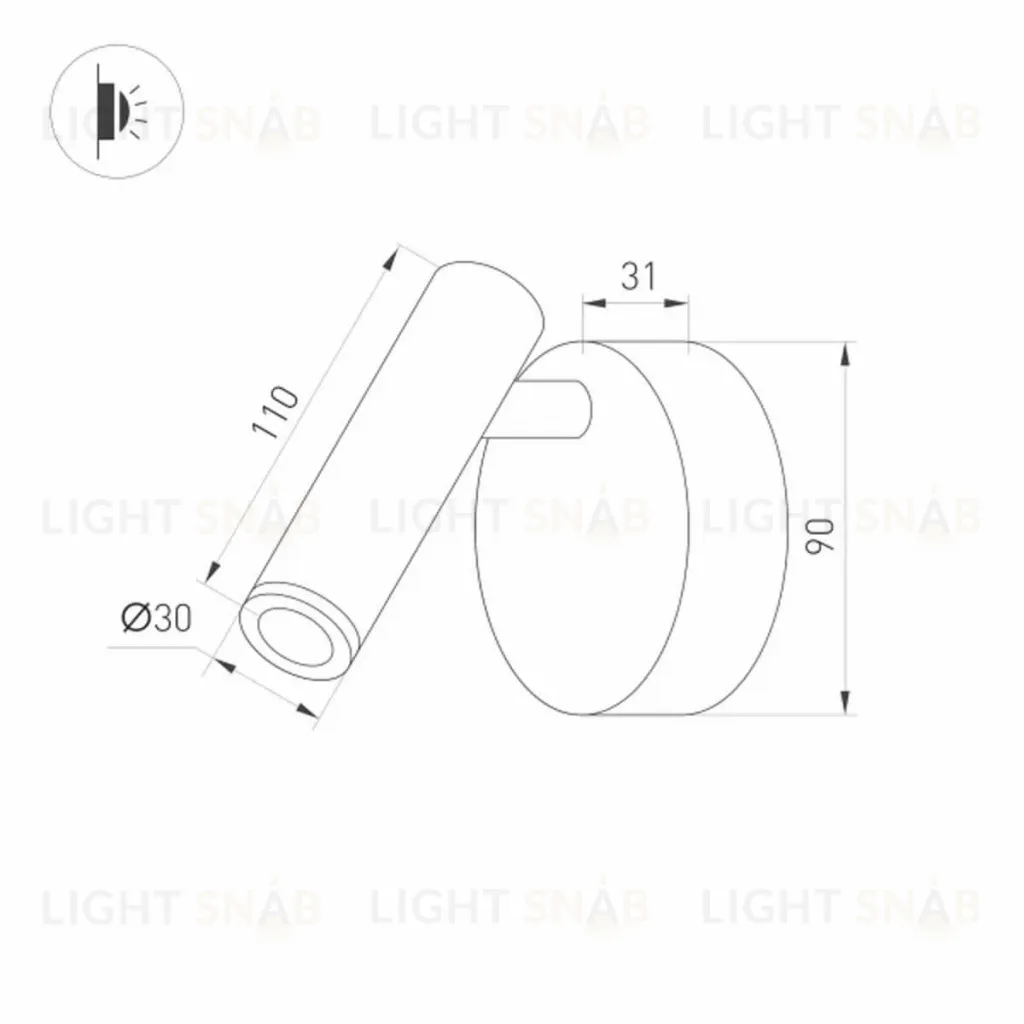 Спот Arlight SP-Bed-NB-R90-3W Warm3000 033061 033061