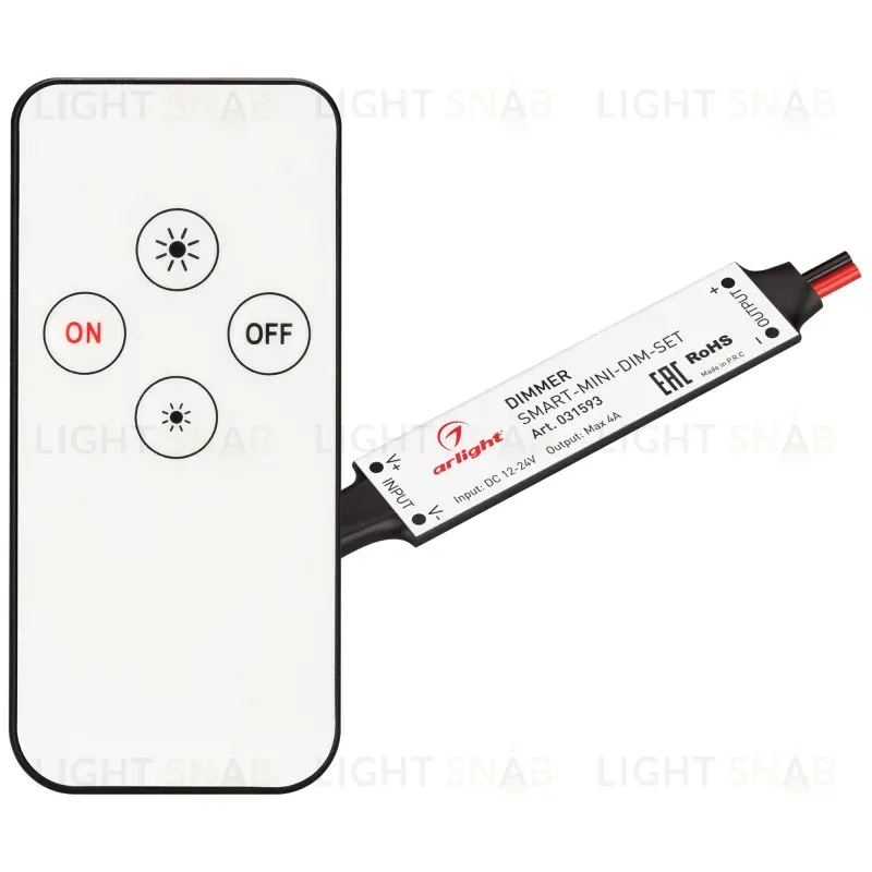 Диммер Arlight Smart-Mini-Dim-Set (12-24V, 1x4A, ПДУ 4кн, IR) 031593 031593