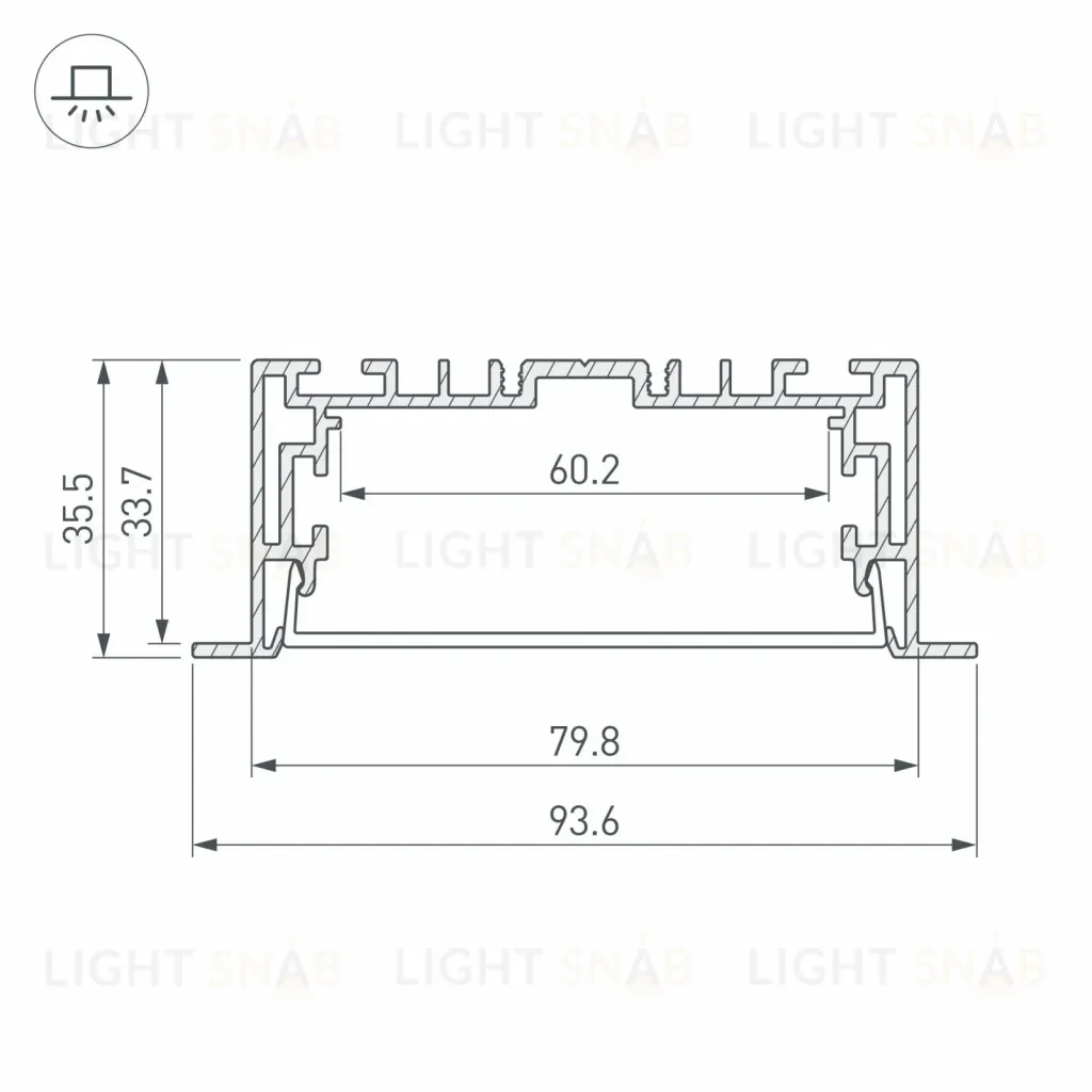 Алюминиевый профиль с экраном Arlight S2-Linia94-F-2500 Anod+Opal 021178(1) 021178(1)