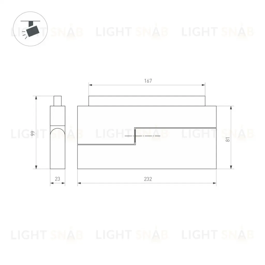 Трековый светильник Arlight Mag-Orient-Flat-Fold-S230-12W Warm3000 034663(1) 034663(1)