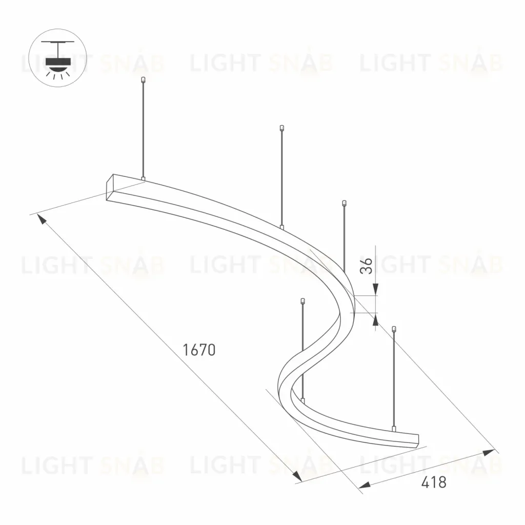 Подвесной светильник Arlight SP-Line-Hang-Arc-S3535-D800-65W Day4000 034050(1) 034050(1)