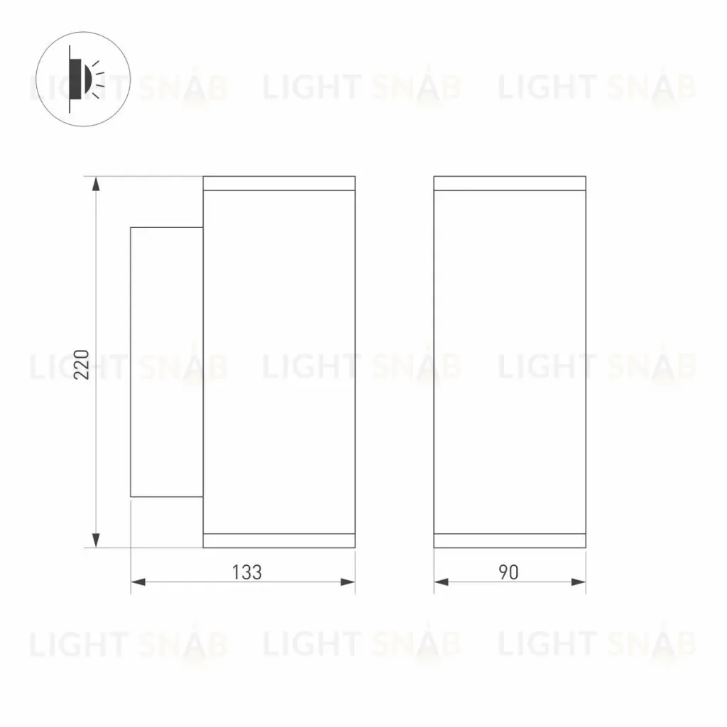Уличный настенный светильник Arlight LGD-Forma-Wall-Twin-R90-2x12W Warm3000 037252 037252