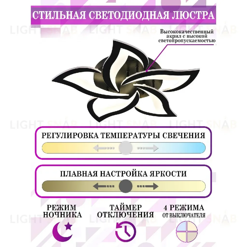 Потолочная люстра Natali Kovaltseva INNOVATION STYLE 83002 BLACK INNOVATION STYLE 83002 BLACK