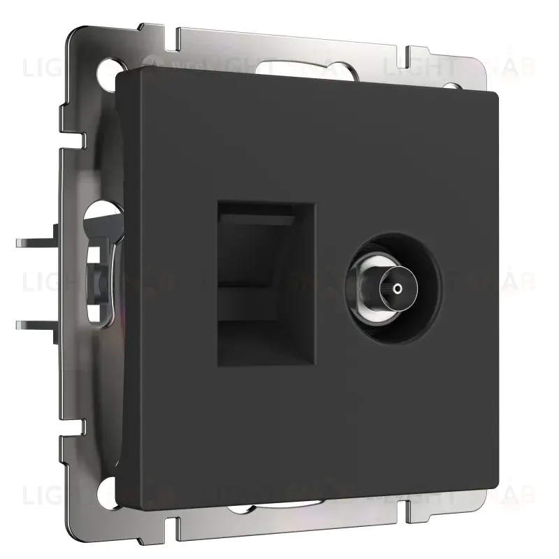 Розетка Werkel TV/RJ-45 6 кат черный матовый W1181308 4690389174483 4690389174483
