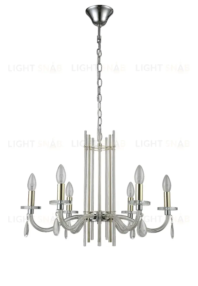 Подвесная люстра Crystal Lux AURELIO SP6 GOLD+CHROME/TRANSPARENT AURELIO SP6 GOLD+CHROME/TRANSPARENT