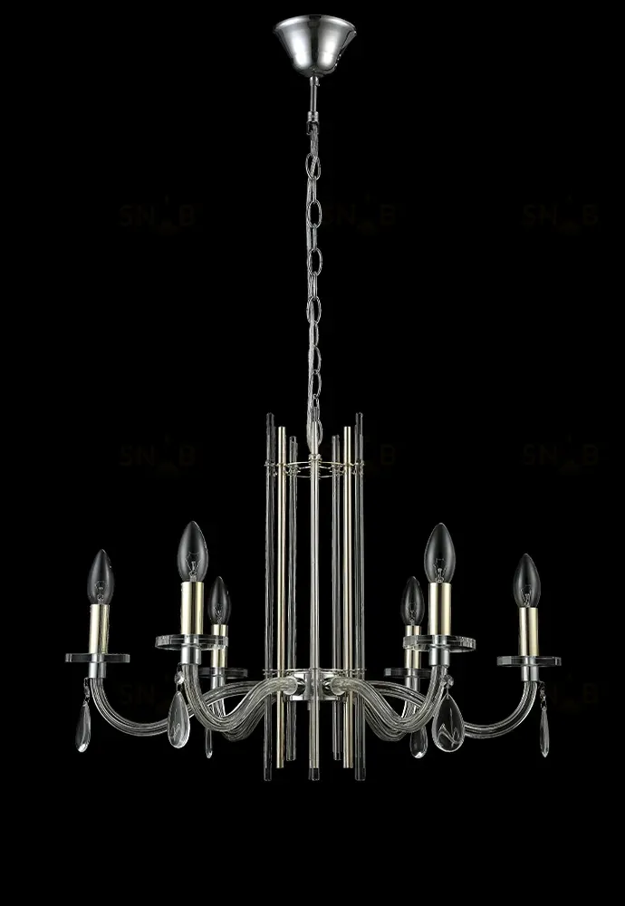 Подвесная люстра Crystal Lux AURELIO SP6 GOLD+CHROME/TRANSPARENT AURELIO SP6 GOLD+CHROME/TRANSPARENT