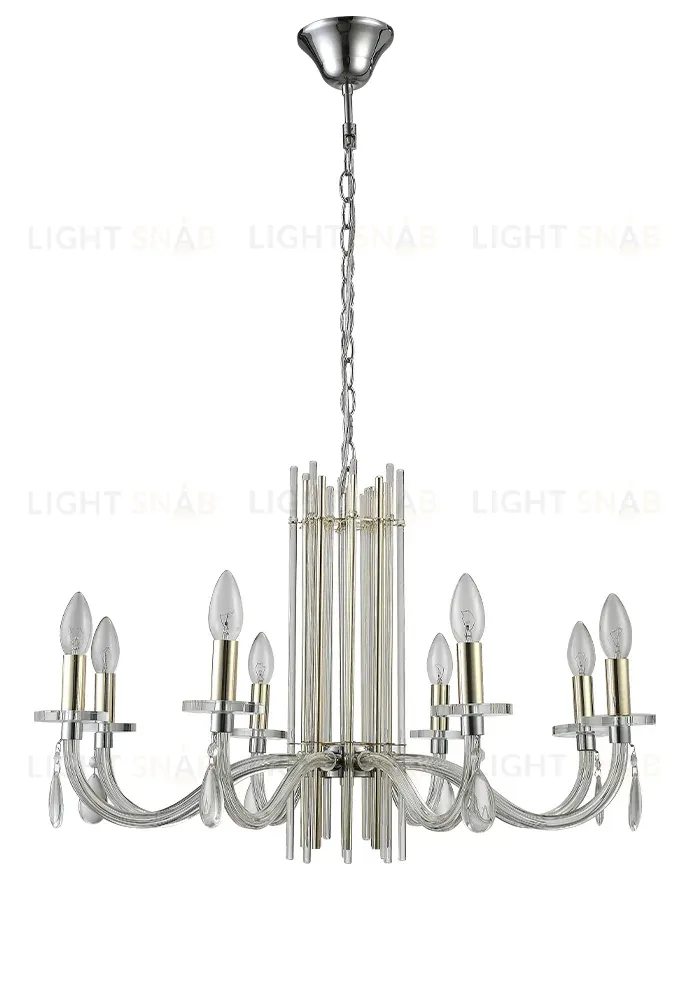 Подвесная люстра Crystal Lux AURELIO SP8 GOLD+CHROME/TRANSPARENT AURELIO SP8 GOLD+CHROME/TRANSPARENT