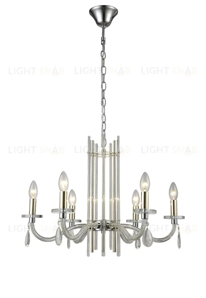 Подвесная люстра Crystal Lux AURELIO SP6 GOLD+CHROME/TRANSPARENT AURELIO SP6 GOLD+CHROME/TRANSPARENT