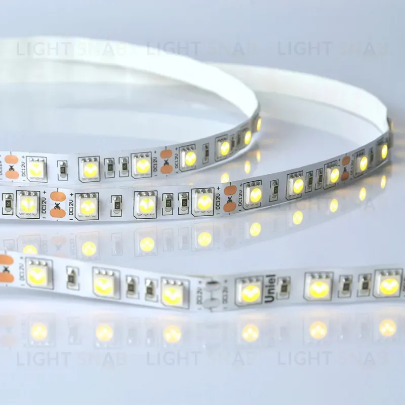 Светодиодная лента Uniel ULS-M25-5050-60LED/m-10mm-IP20-DC12V-14,4W/m-5M-3000K PROFI катушка в герметичной упаковке ULS-M25-5050-60LED/m-10mm-IP20-DC12V-14,4W/m-5M-3000K PROFI катушка в герметичной упаковке
