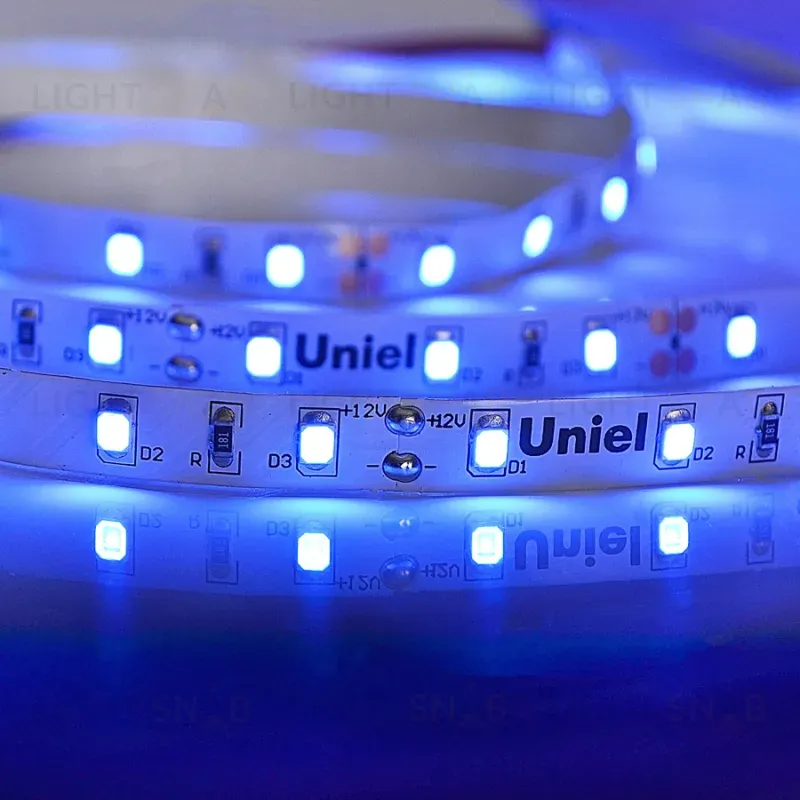 Светодиодная лента Uniel ULS-M11-2835-60LED/m-8mm-IP20-DC12V-4,8W/m-5M-BLUE PROFI катушка в герметичной упаковке ULS-M11-2835-60LED/m-8mm-IP20-DC12V-4,8W/m-5M-BLUE PROFI катушка в герметичной упаковке