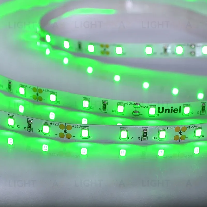 Светодиодная лента Uniel ULS-M11-2835-60LED/m-8mm-IP20-DC12V-4,8W/m-5M-GREEN PROFI катушка в герметичной упаковке ULS-M11-2835-60LED/m-8mm-IP20-DC12V-4,8W/m-5M-GREEN PROFI катушка в герметичной упаковке