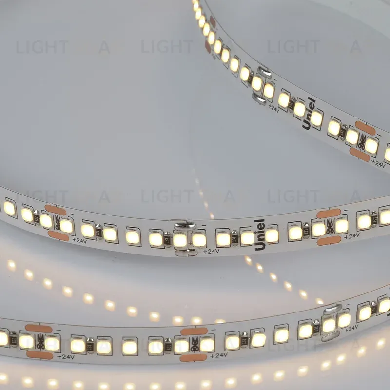 Светодиодная лента Uniel ULS-2835-180LED/m-10mm-IP20-DC24V-17W/m-5M-3000K катушка в герметичной упаковке ULS-2835-180LED/m-10mm-IP20-DC24V-17W/m-5M-3000K катушка в герметичной упаковке