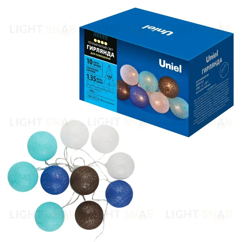 Гирлянда Uniel ULD-S0135-010/STB/2AA WARM WHITE IP20 TANGLES-2 ULD-S0135-010/STB/2AA WARM WHITE IP20 TANGLES-2