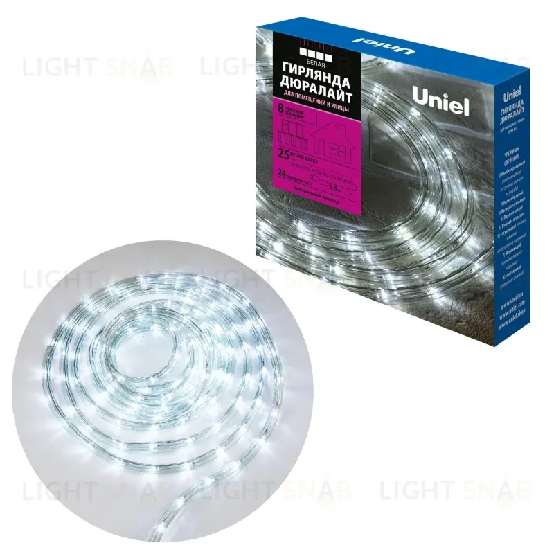 Гирлянда Uniel ULD-D50 25M/С08 IP44 WHITE ULD-D50 25M/С08 IP44 WHITE