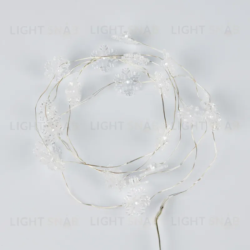 Гирлянда Uniel ULD-S1900-020/STB/2AA WHITE IP20 SNOWFLAKES MINI ULD-S1900-020/STB/2AA WHITE IP20 SNOWFLAKES MINI