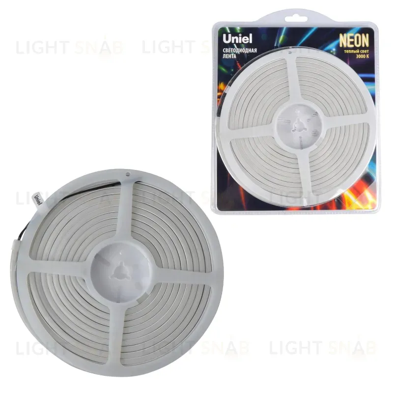 Светодиодная лента Uniel ULS-N01-2835-120LED/m-6mm-IP67-DC12V-9W/m-5M-3000K блистер ULS-N01-2835-120LED/m-6mm-IP67-DC12V-9W/m-5M-3000K блистер