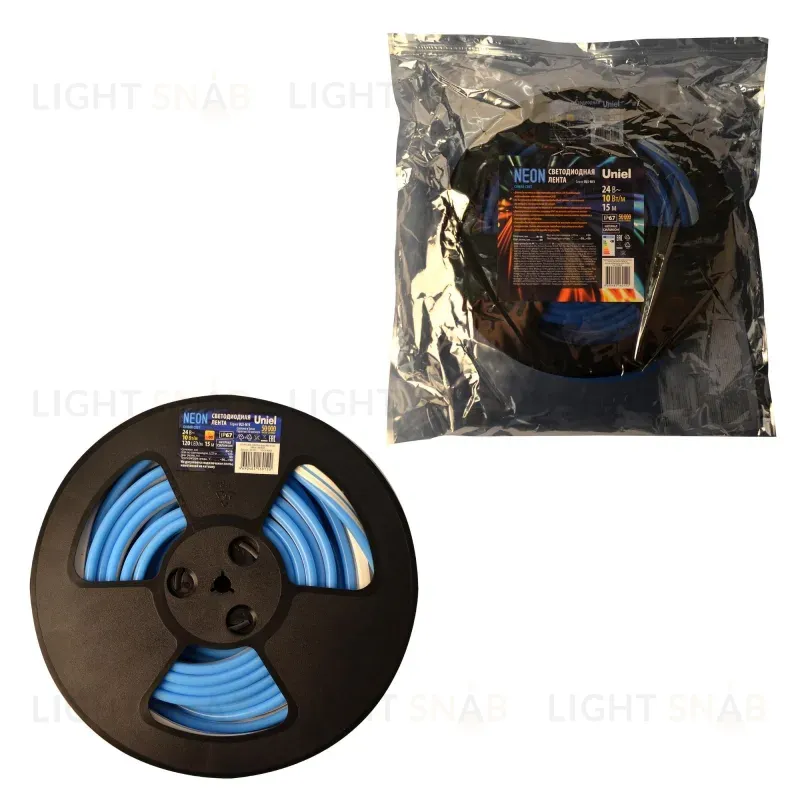 Светодиодная лента Uniel ULS-N11-2835-120LED/m-8mm-IP67-DC24V-10W/m-15M-BLUE катушка в герметичной упаковке ULS-N11-2835-120LED/m-8mm-IP67-DC24V-10W/m-15M-BLUE катушка в герметичной упаковке