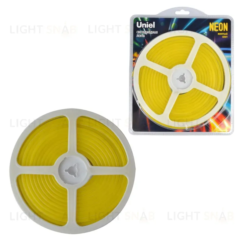 Светодиодная лента Uniel ULS-N01-2835-120LED/m-6mm-IP67-DC12V-9W/m-5M-YELLOW блистер ULS-N01-2835-120LED/m-6mm-IP67-DC12V-9W/m-5M-YELLOW блистер