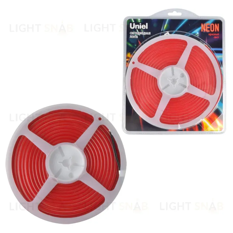 Светодиодная лента Uniel ULS-N01-2835-120LED/m-6mm-IP67-DC12V-9W/m-5M-RED блистер ULS-N01-2835-120LED/m-6mm-IP67-DC12V-9W/m-5M-RED блистер
