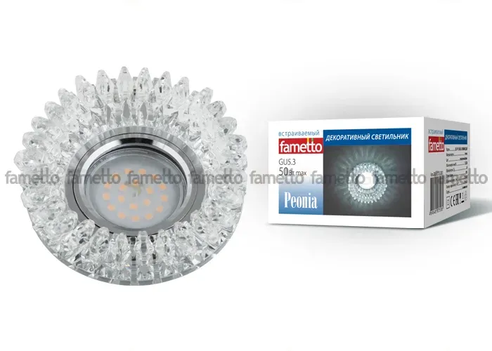 Встраиваемый светильник Fametto Peonia DLS-P113 GU5.3 CHROME/CLEAR DLS-P113 GU5.3 CHROME/CLEAR