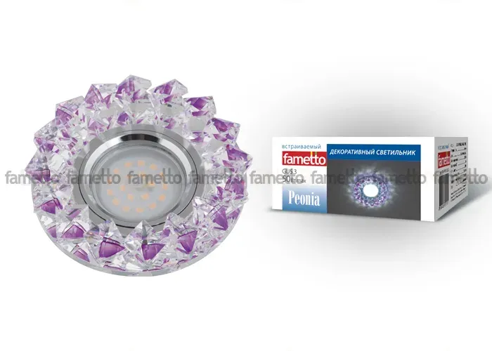 Встраиваемый светильник Fametto Peonia DLS-P117 GU5.3 CHROME/PURPLE DLS-P117 GU5.3 CHROME/PURPLE
