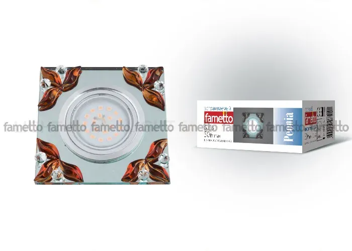 Встраиваемый светильник Fametto Peonia DLS-P109 GU5.3 CHROME/CLEAR+TEA DLS-P109 GU5.3 CHROME/CLEAR+TEA