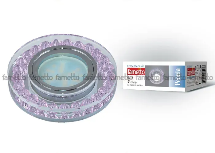 Встраиваемый светильник Fametto Peonia DLS-P102 GU5.3 CHROME/PINK DLS-P102 GU5.3 CHROME/PINK