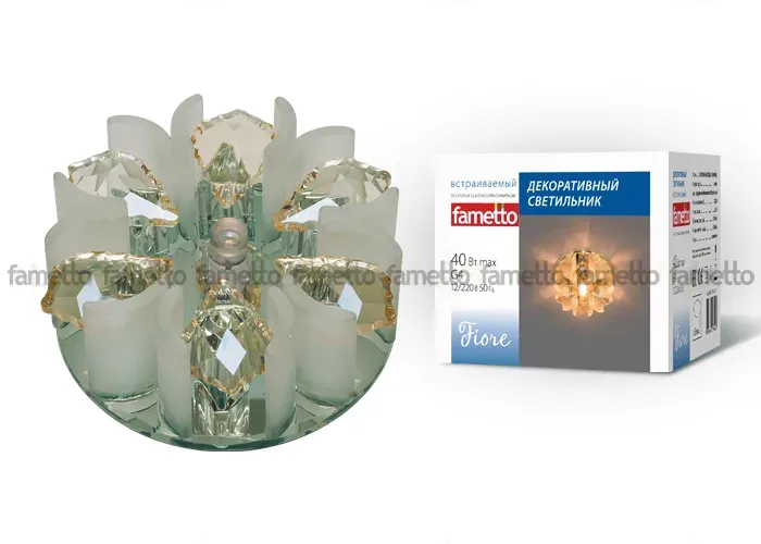 Встраиваемый светильник Fametto Fiore DLS-F120 G4 GLASSY/CLEAR+CHAMPAGNE DLS-F120 G4 GLASSY/CLEAR+CHAMPAGNE